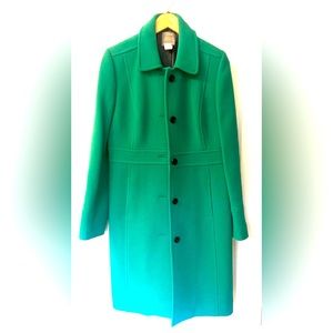 J.Crew Lady Day Coat Double Cloth Kelly Green with *Thinsulate*